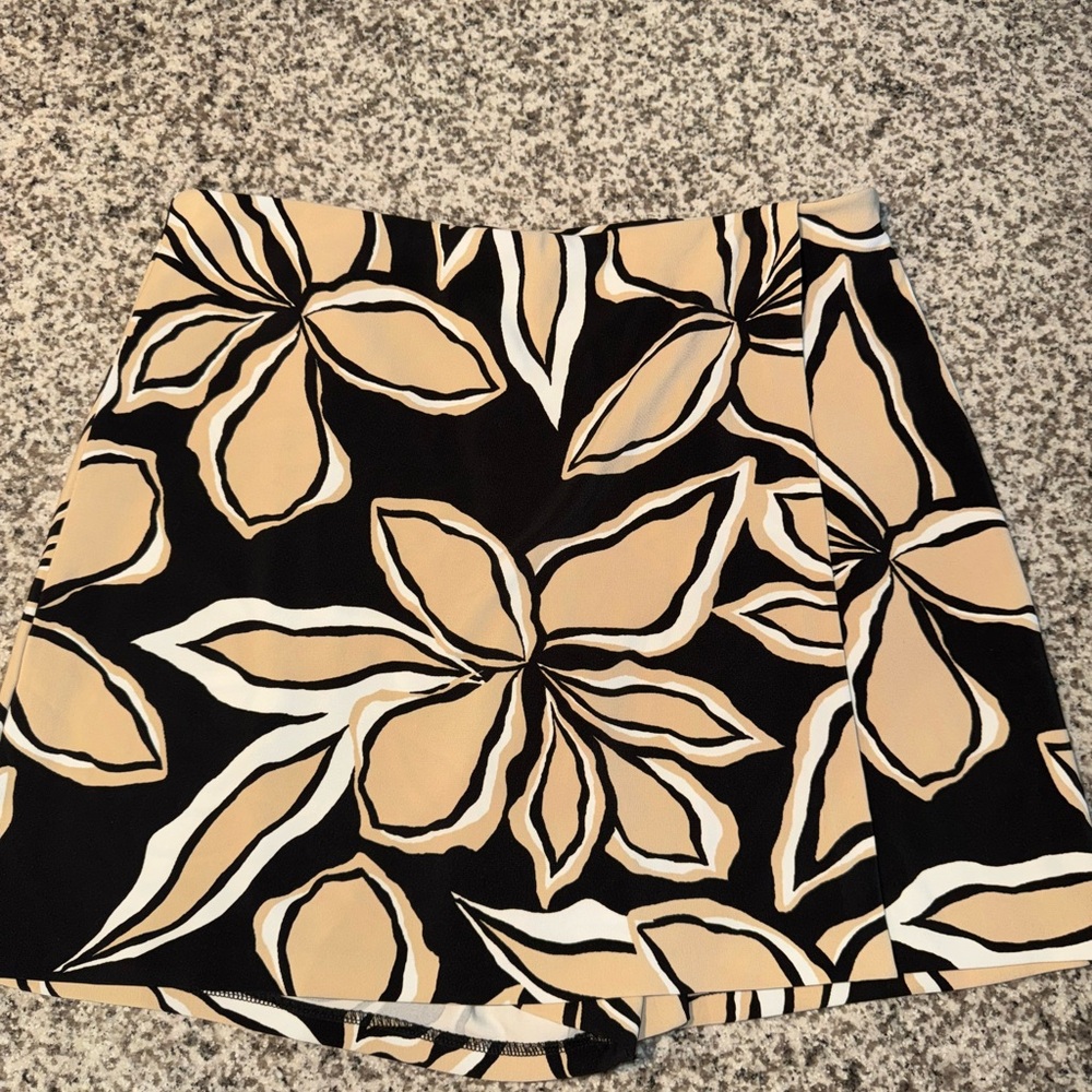 Boston Proper Tan Skater Mini Skirt Casual Resort Wear